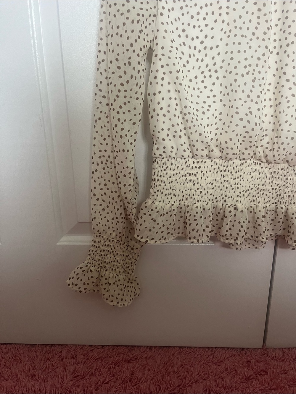 Japna Cream Polka Dot Blouse - Picture 2 of 5